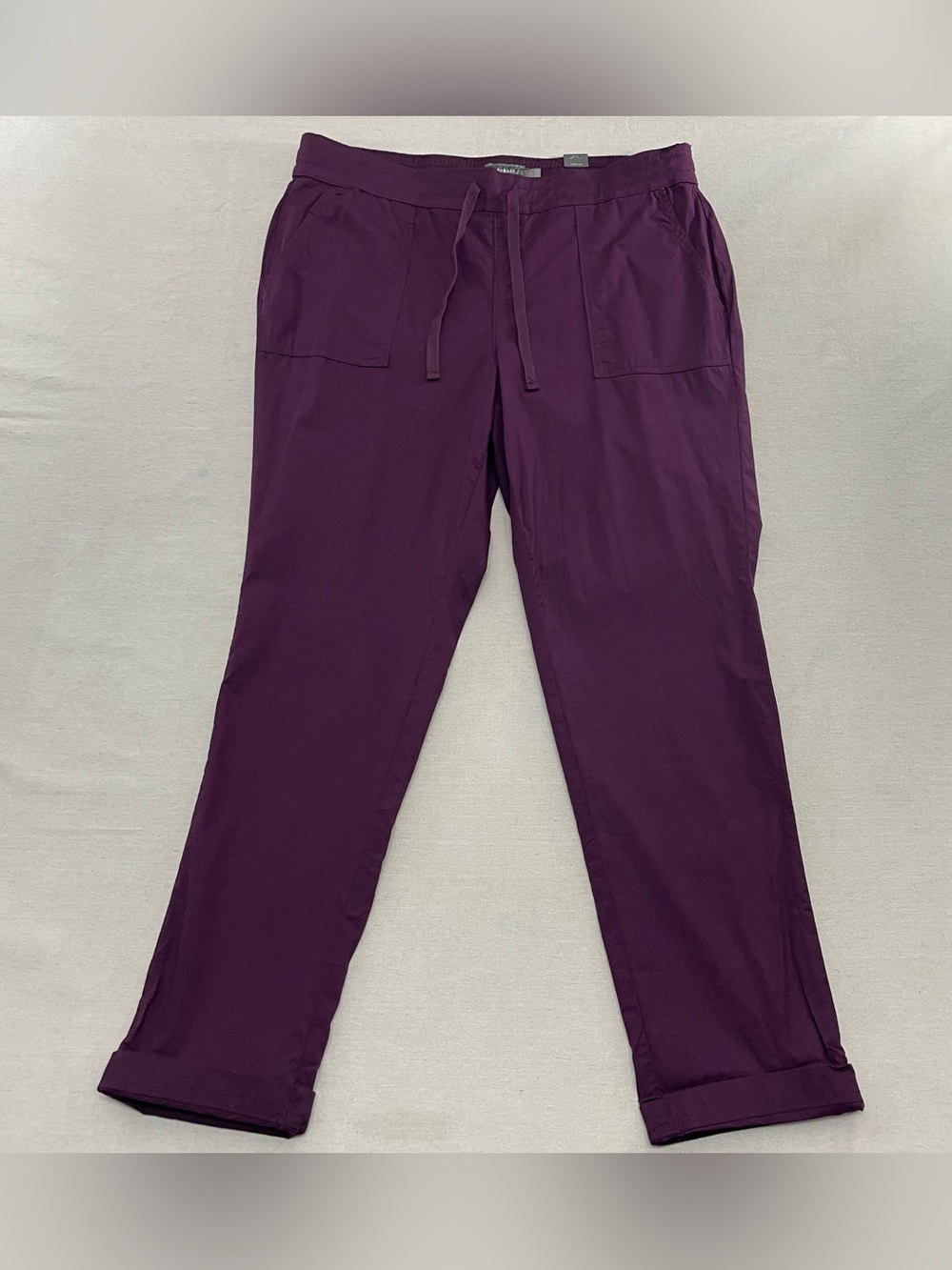 Torrid Pull On Straight Stretch Poplin Tie-Front Pant Size 1X 14/16 Plum Purple